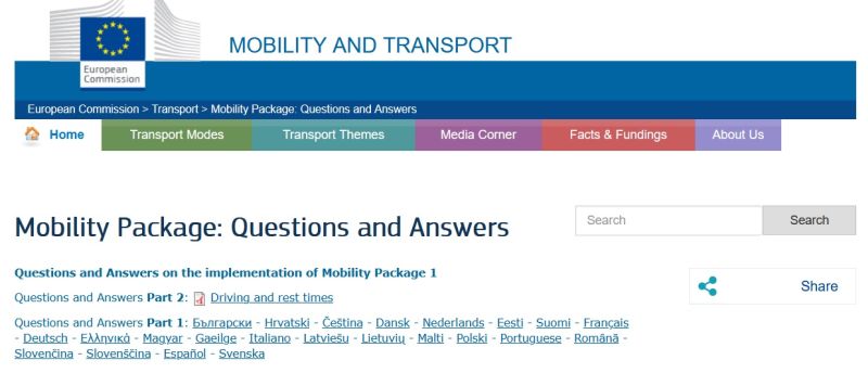 Pakiet mobilności, przepisy 